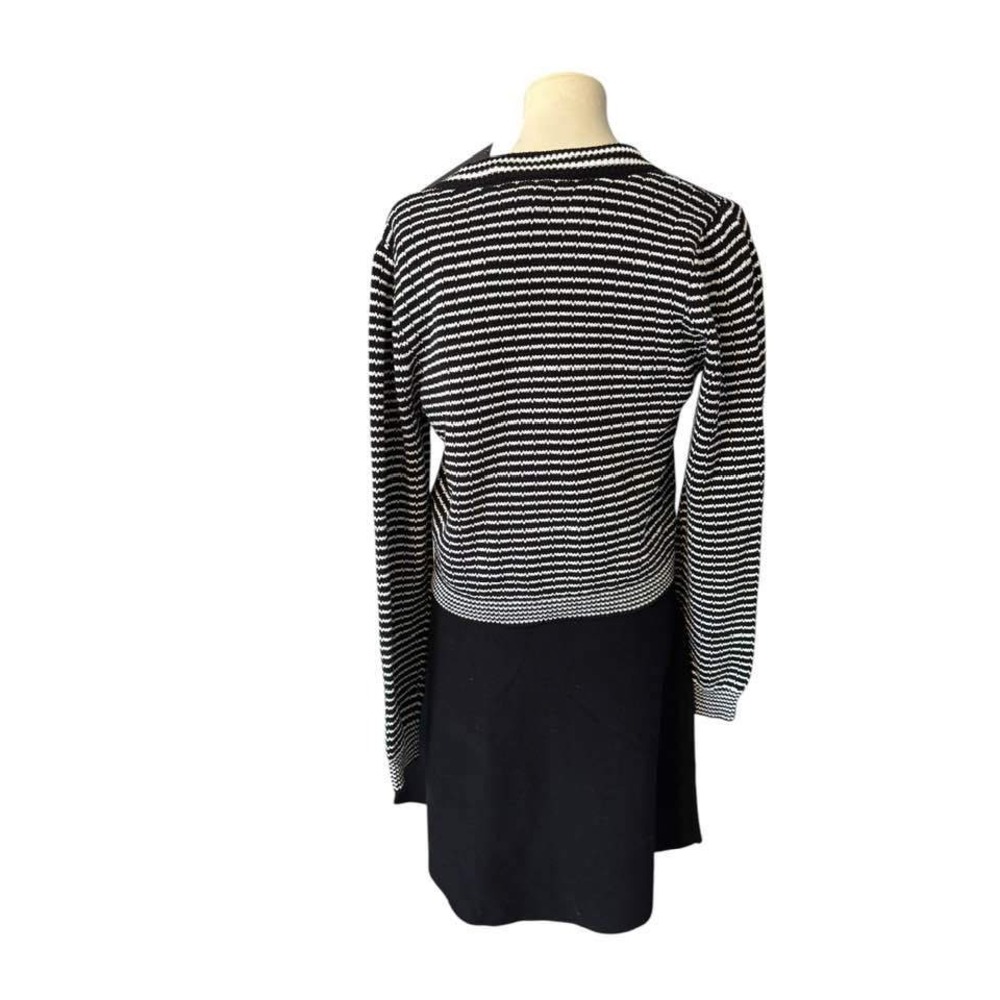 Nicole Miller 2 piece sweater and dress Black‎ White. Jewels. Bows. Stretch. LGE - Picture 2 of 16